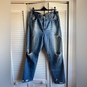 AG ‘The Phoebe’ vintage high-waisted tapered leg distressed denim